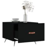 Table basse Noir 50x50x40 cm Bois d'ingénierie – Image 2