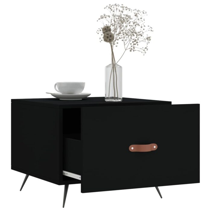 Table basse Noir 50x50x40 cm Bois d'ingénierie – Image 2