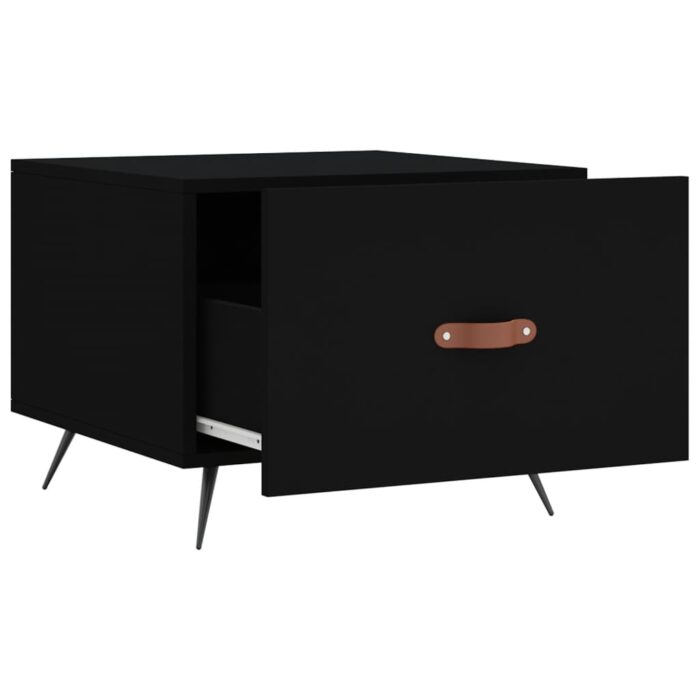 Table basse Noir 50x50x40 cm Bois d'ingénierie – Image 4