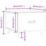 Tables basses 2 pcs noir 50x50x40 cm bois d'ingénierie – Image 11