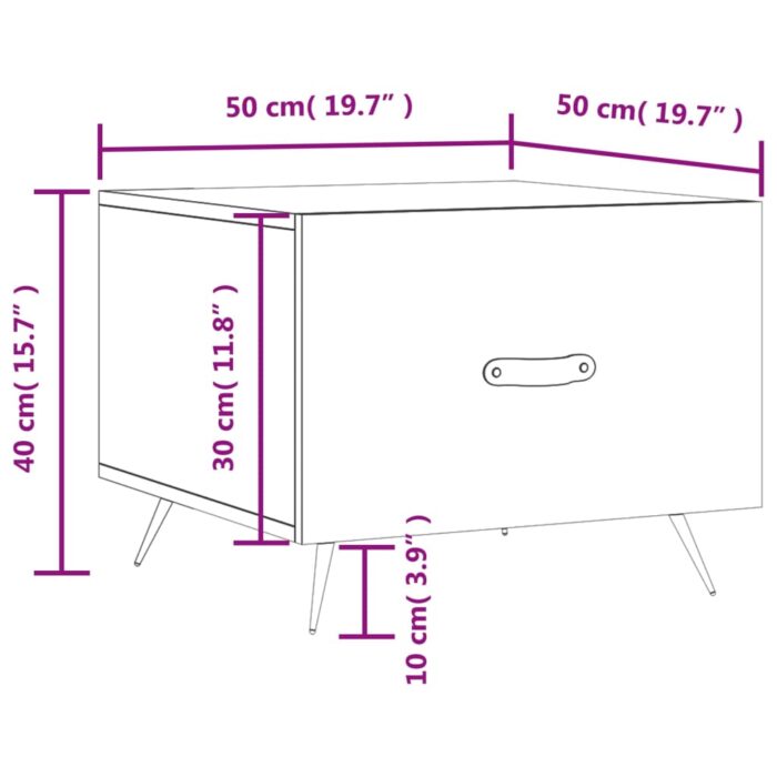 Tables basses 2 pcs noir 50x50x40 cm bois d'ingénierie – Image 11