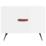 Table basse blanc brillant 50x50x40 cm bois d'ingénierie – Image 3