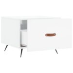 Table basse blanc brillant 50x50x40 cm bois d'ingénierie – Image 4