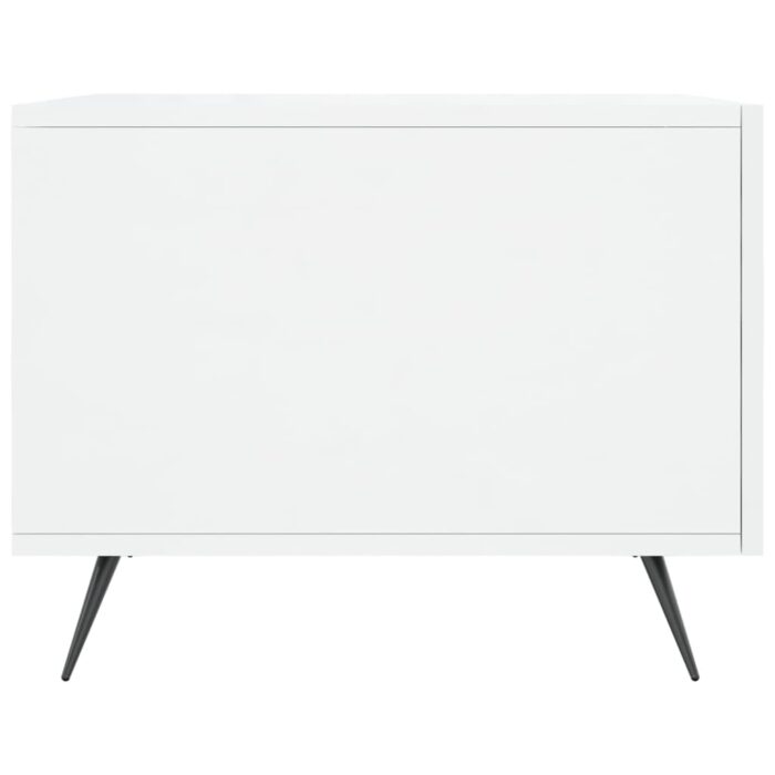 Table basse blanc brillant 50x50x40 cm bois d'ingénierie – Image 5