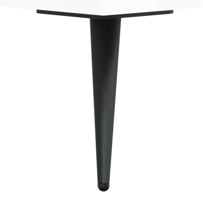 Table basse blanc brillant 50x50x40 cm bois d'ingénierie – Image 8