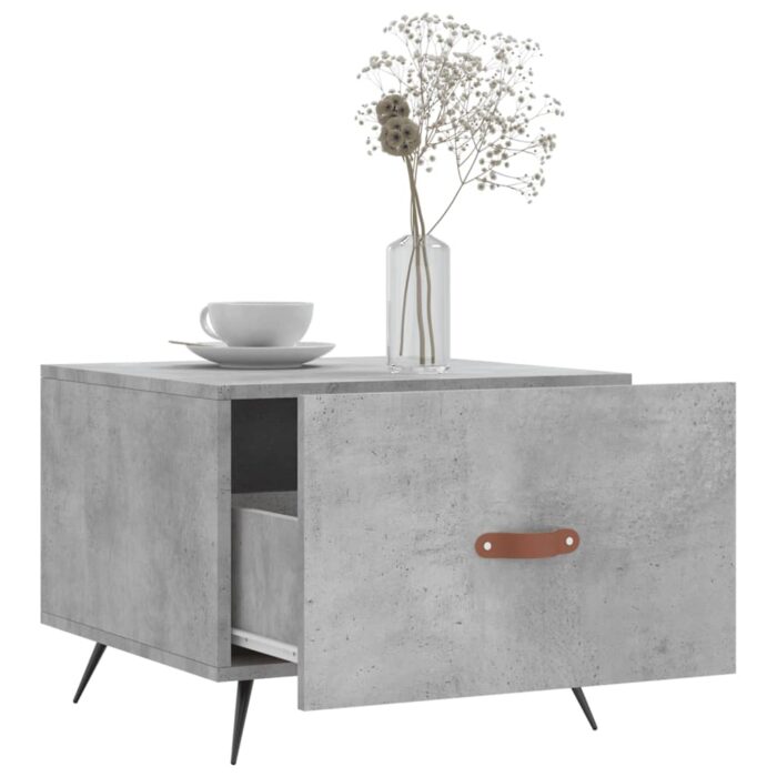 Table basse gris béton 50x50x40 cm bois d'ingénierie – Image 2