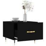 Table basse Noir 50x50x40 cm Bois d'ingénierie – Image 2