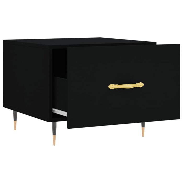 Table basse Noir 50x50x40 cm Bois d'ingénierie – Image 4