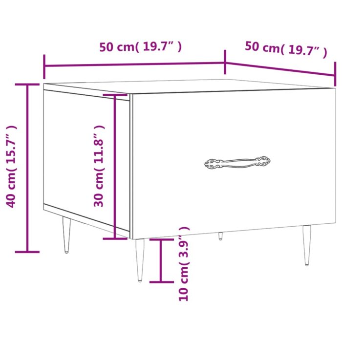 Tables basses 2 pcs noir 50x50x40 cm bois d'ingénierie – Image 11