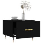 Tables basses 2 pcs noir 50x50x40 cm bois d'ingénierie – Image 2