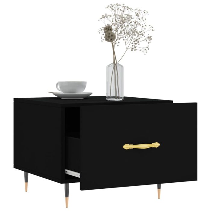 Tables basses 2 pcs noir 50x50x40 cm bois d'ingénierie – Image 2