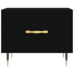 Tables basses 2 pcs noir 50x50x40 cm bois d'ingénierie – Image 4