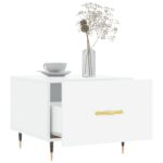 Tables basses 2 pcs blanc brillant 50x50x40cm bois d'ingénierie – Image 2