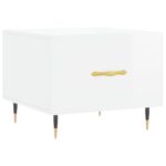 Tables basses 2 pcs blanc brillant 50x50x40cm bois d'ingénierie – Image 3