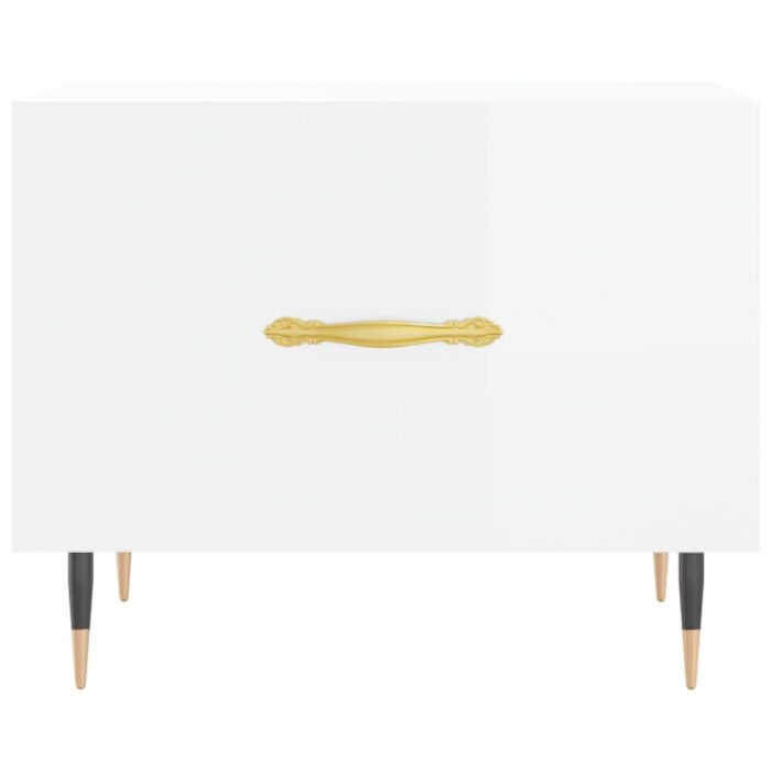 Tables basses 2 pcs blanc brillant 50x50x40cm bois d'ingénierie – Image 4