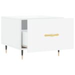 Tables basses 2 pcs blanc brillant 50x50x40cm bois d'ingénierie – Image 5