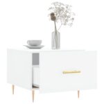 Table basse blanc 50x50x40 cm bois d'ingénierie – Image 2