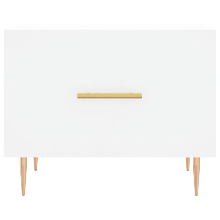 Table basse blanc 50x50x40 cm bois d'ingénierie – Image 3