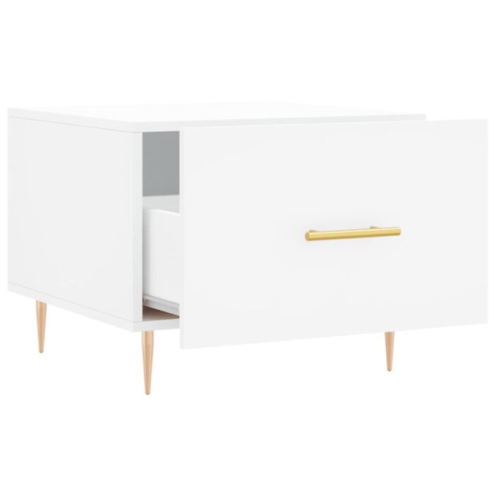 Table basse blanc 50x50x40 cm bois d'ingénierie – Image 4