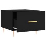 Table basse Noir 50x50x40 cm Bois d'ingénierie – Image 4