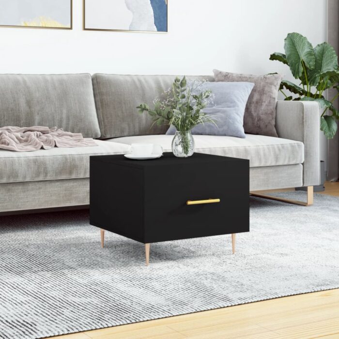 Table basse Noir 50x50x40 cm Bois d'ingénierie – Image 1