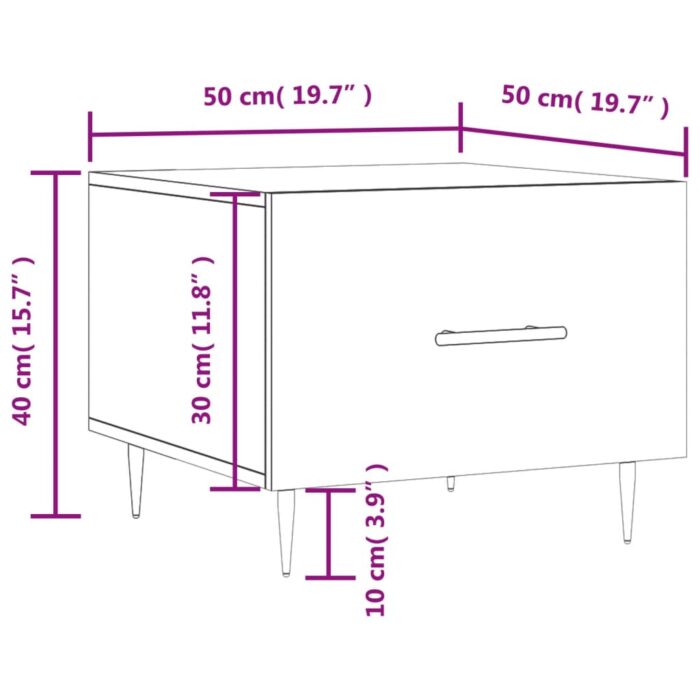 Tables basses 2 pcs noir 50x50x40 cm bois d'ingénierie – Image 11