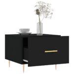 Tables basses 2 pcs noir 50x50x40 cm bois d'ingénierie – Image 2