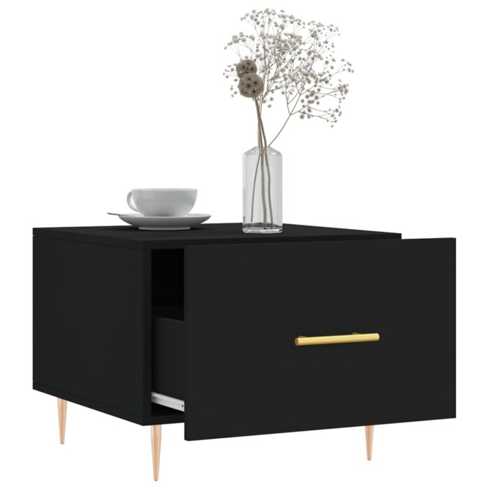 Tables basses 2 pcs noir 50x50x40 cm bois d'ingénierie – Image 2