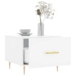 Tables basses 2 pcs blanc brillant 50x50x40cm bois d'ingénierie – Image 2