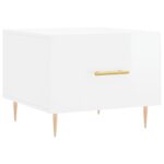 Tables basses 2 pcs blanc brillant 50x50x40cm bois d'ingénierie – Image 3