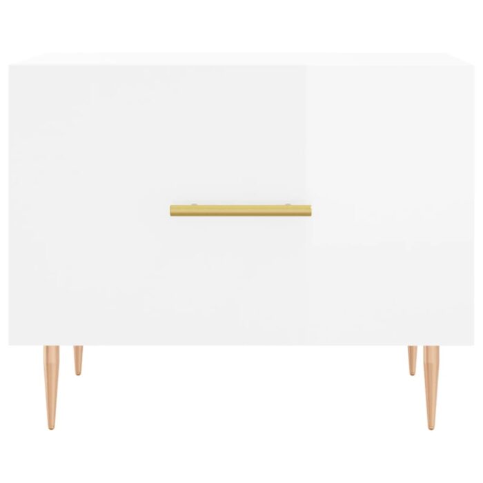 Tables basses 2 pcs blanc brillant 50x50x40cm bois d'ingénierie – Image 4