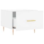 Tables basses 2 pcs blanc brillant 50x50x40cm bois d'ingénierie – Image 5