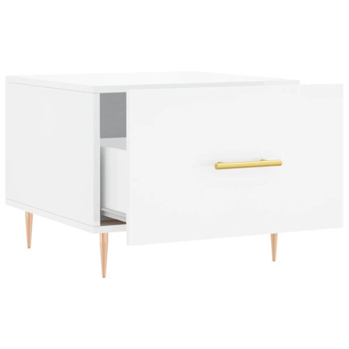 Tables basses 2 pcs blanc brillant 50x50x40cm bois d'ingénierie – Image 5