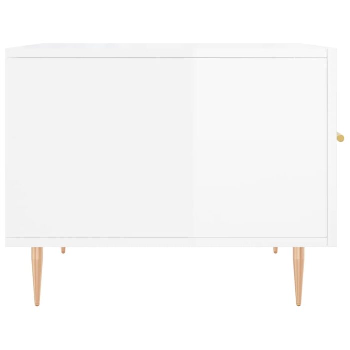 Tables basses 2 pcs blanc brillant 50x50x40cm bois d'ingénierie – Image 6