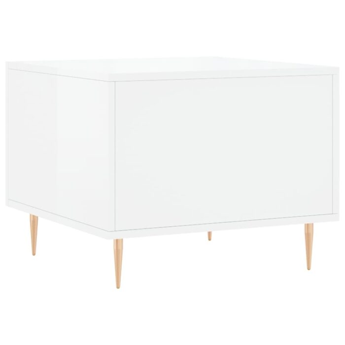 Tables basses 2 pcs blanc brillant 50x50x40cm bois d'ingénierie – Image 7