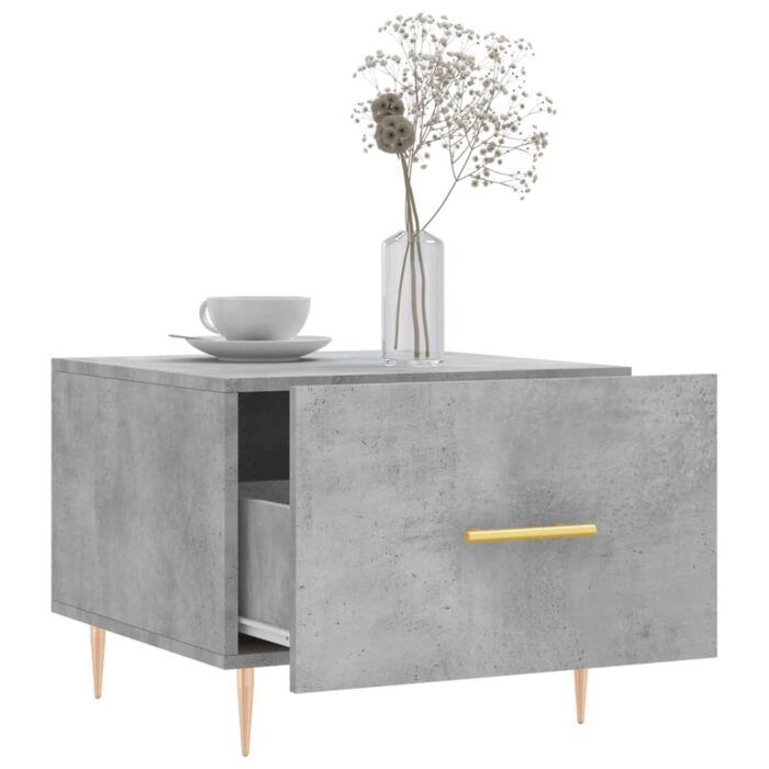 Tables basses 2 pcs gris béton 50x50x40 cm bois d'ingénierie – Image 2