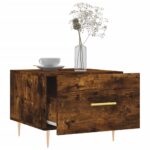 Table basse Chêne fumé 50x50x40 cm Bois d'ingénierie – Image 2