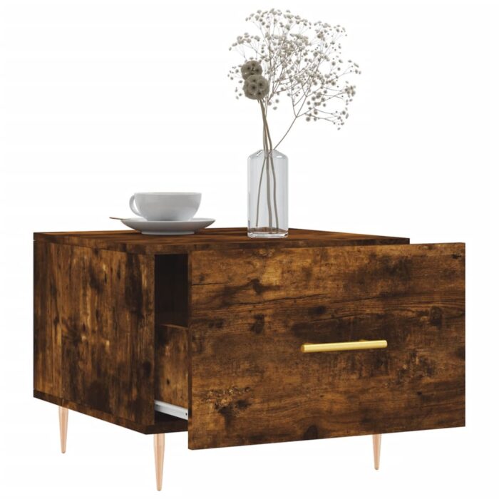 Table basse Chêne fumé 50x50x40 cm Bois d'ingénierie – Image 2