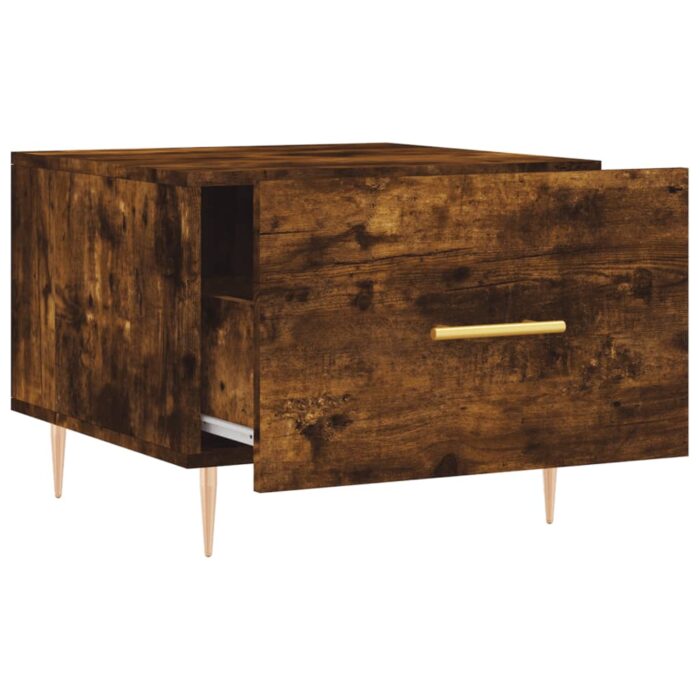 Table basse Chêne fumé 50x50x40 cm Bois d'ingénierie – Image 4