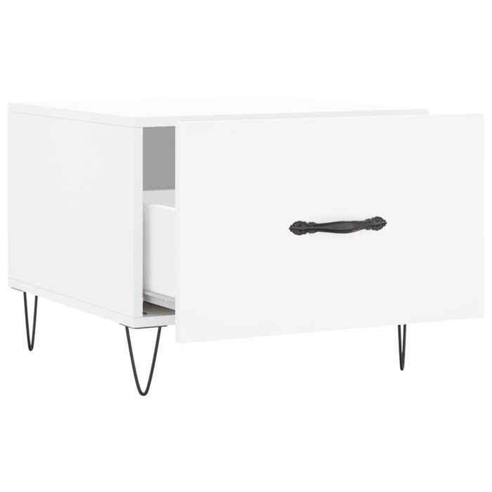 Table basse blanc 50x50x40 cm bois d'ingénierie – Image 4