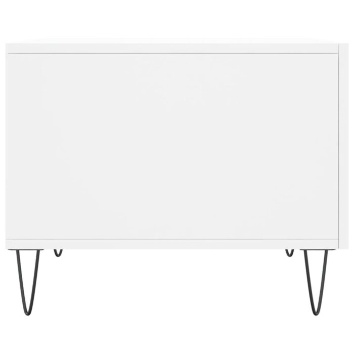 Table basse blanc 50x50x40 cm bois d'ingénierie – Image 5
