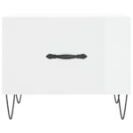 Table basse blanc brillant 50x50x40 cm bois d'ingénierie – Image 3