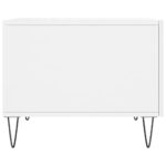 Table basse blanc brillant 50x50x40 cm bois d'ingénierie – Image 5