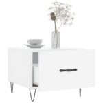 Tables basses 2 pcs blanc brillant 50x50x40cm bois d'ingénierie – Image 2