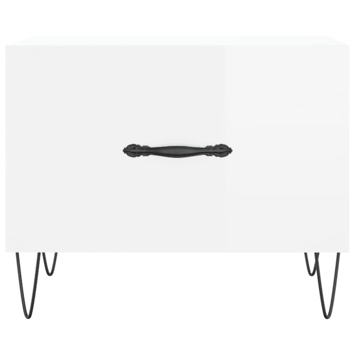 Tables basses 2 pcs blanc brillant 50x50x40cm bois d'ingénierie – Image 4
