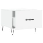Tables basses 2 pcs blanc brillant 50x50x40cm bois d'ingénierie – Image 5