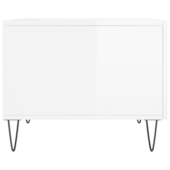 Tables basses 2 pcs blanc brillant 50x50x40cm bois d'ingénierie – Image 6