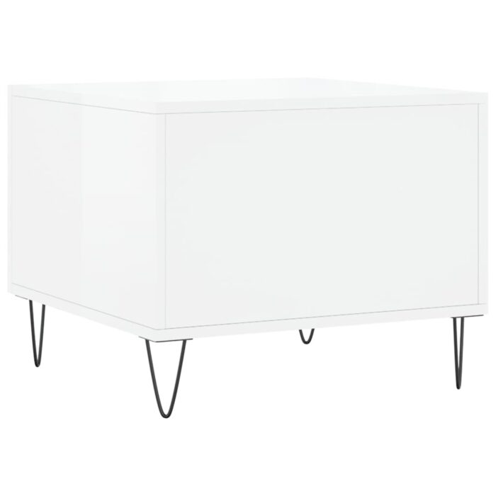 Tables basses 2 pcs blanc brillant 50x50x40cm bois d'ingénierie – Image 7