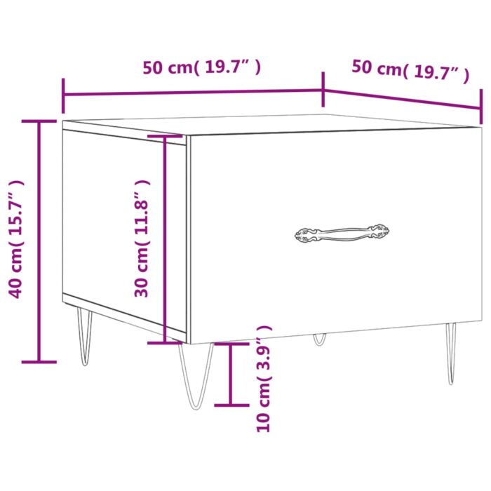 Tables basses 2 pcs sonoma gris 50x50x40 cm bois d'ingénierie – Image 11