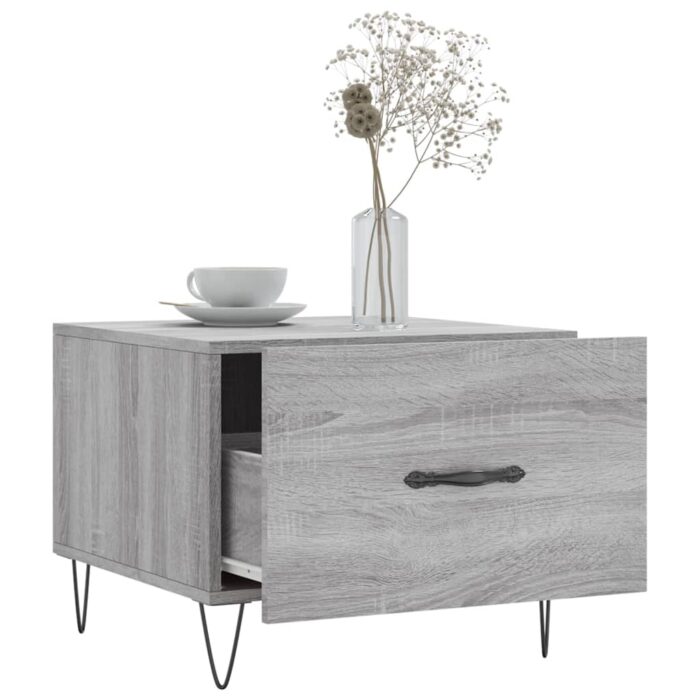 Tables basses 2 pcs sonoma gris 50x50x40 cm bois d'ingénierie – Image 2